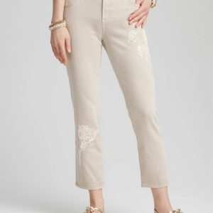 So Slimming® Sequin Girlfriend Cropped Jeans