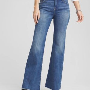 Girlfriend Frayed Flared Jeans