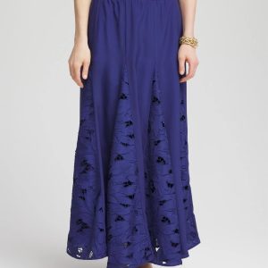 Godet Maxi Eyelet Skirt