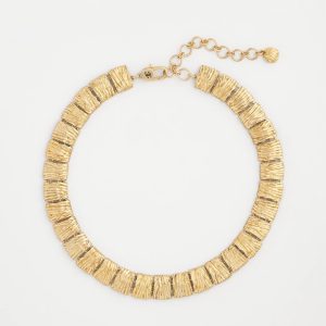 Goldtone Crinkle Collar Necklace