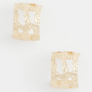 No Droop® Cutout Goldtone Hoop Earrings