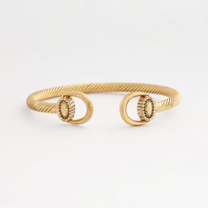 Equestrian Horsebit Goldtone Cuff Bracelet