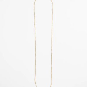 Long Goldtone Seed Bead Necklace