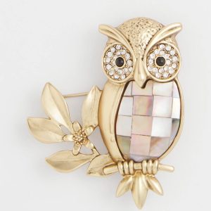 Goldtone Owl Brooch