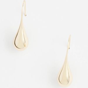 No Droop™ Gold Tone Teardrop Threader Earrings