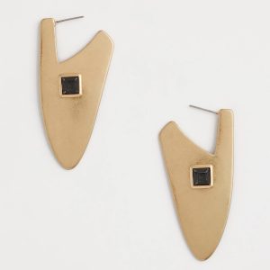 Gold Triangle Linear Earrings