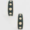 No Droop® Green & Gold Hoop Earrings