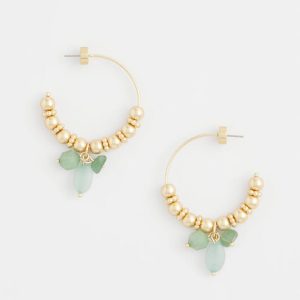 No Droop® Gem Beaded Hoop Earrings