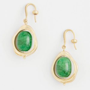 No Droop® Green & Gold Drop Earrings