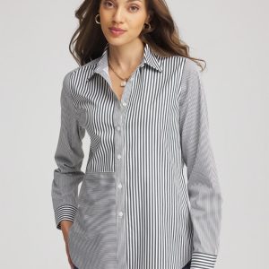 No Iron™ Colorblock Striped Shirt