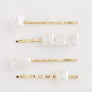 Goldtone Pearlescent Hair Pins