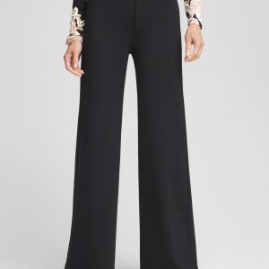Petite High Rise Wide Leg Ponte Pants