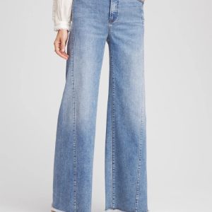 High-Rise Wide-Leg Frayed Jeans