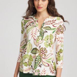 Tropical Cotton Slub Henley Shirt