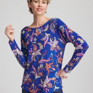 Ella Boatneck Printed Pullover Sweater