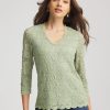 Lace Scallop-Hem Knit Tee