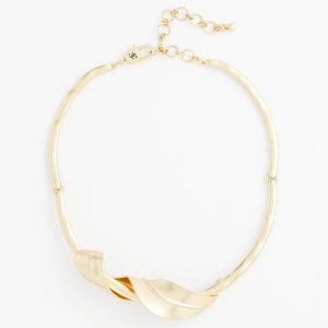 Golden Leafy Collar Necklace
