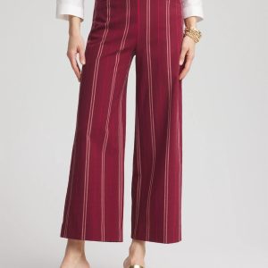 Brigitte™ Striped Slub Wide-Leg Cropped Pants