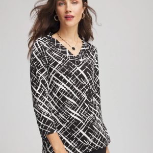 Printed Pima 3/4 Sleeve Tee