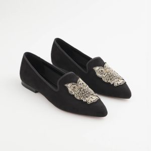 Black Microsuede Loafers