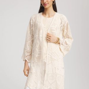 Cutwork Crochet-Lace Long Kimono