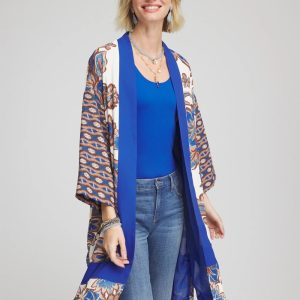 Crepe Long Printed Kimono