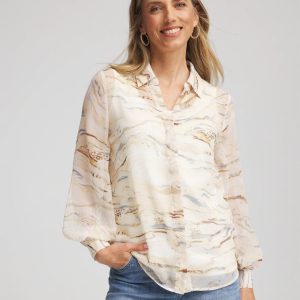 Georgette Blouson Sleeve Blouse