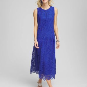 Sleeveless Medallion Lace Maxi Dress