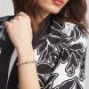 Silver-tone Medium Bead Stretch Bracelet