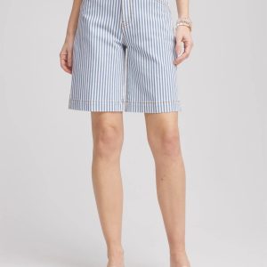 Nautical Striped Denim Trouser Shorts