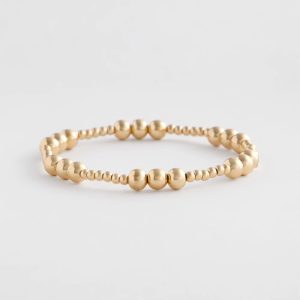 Gold-tone Small Bead Stretch Bracelet