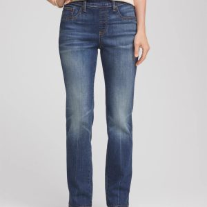 Pull-On Straight Jeans