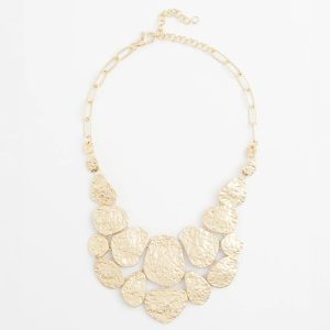 Molten Goldtone Bib Necklace