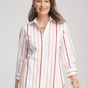 No Iron™ Striped Stretch-Sateen Shirt
