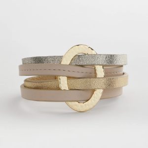 Multistrand Leather Magnetic Bracelet