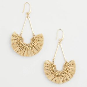 Seagrass Motif Drop Earrings
