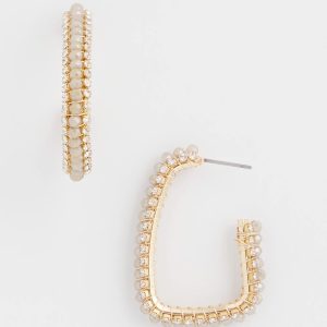 No Droop™ Goldtone Square Hoop Earrings