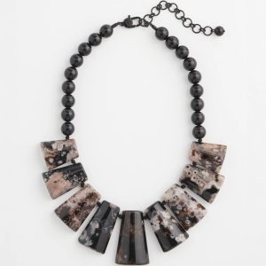 Genuine Agate Stone Bib Necklace