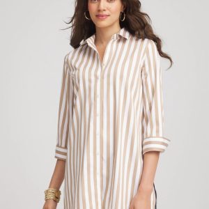 No Iron™ Neutral Striped Tunic