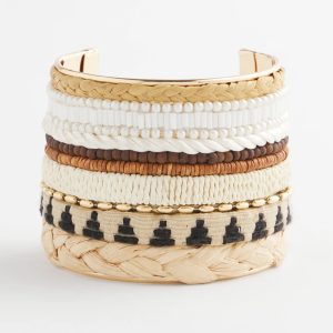 Mixed Media Textured Cuff Bracelet