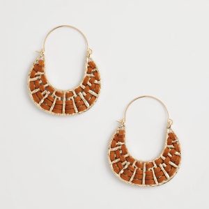 Leather Half-Moon Hoop Earrings