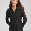 Classic-Fit Collared Lace Shirt
