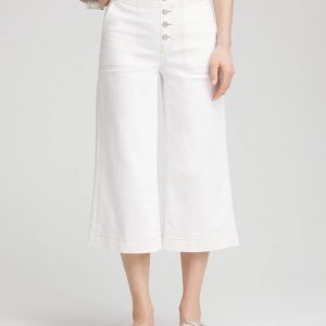 No Stain Pull-On Wide Capri Jeans