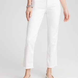 Girlfriend Frayed Cropped No Stain Jeans