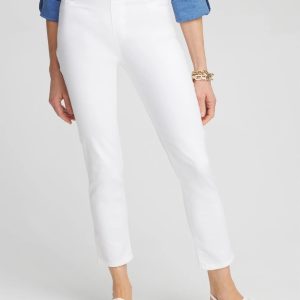 No-Stain White Denim Ankle Jeggings