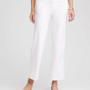 No Stain Pull-On Straight Cropped Jeans