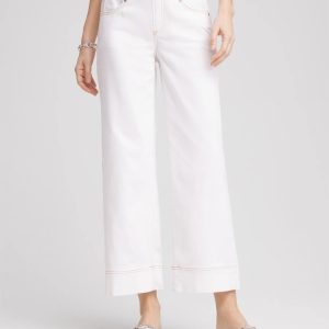 No Stain Pull-On Wide Leg Cropped Jeans
