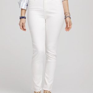 No-Stain Girlfriend Frayed Ankle Jeans