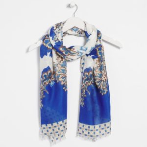 Colorblock Floral Oblong Scarf