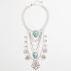 Turquoise Stone & Coins Statement Necklace